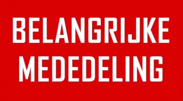 BELANGRIJKE MEDEDELING